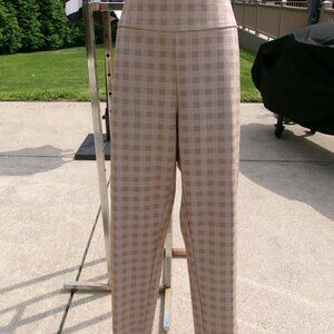 NWT ZAC&RACHEL BEIGE PLAID LEGGINGS 2X